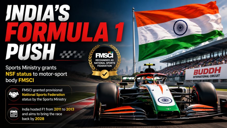 India Moves Closer to Formula 1 Return as FMSCI Secures National Sports Federation Status