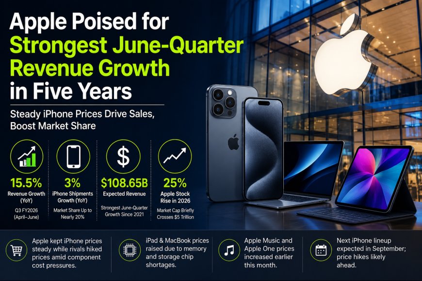 Apple Poised for Strongest June-Quarter Revenue Growth in Five Years as Stable iPhone Prices Boost Sales
