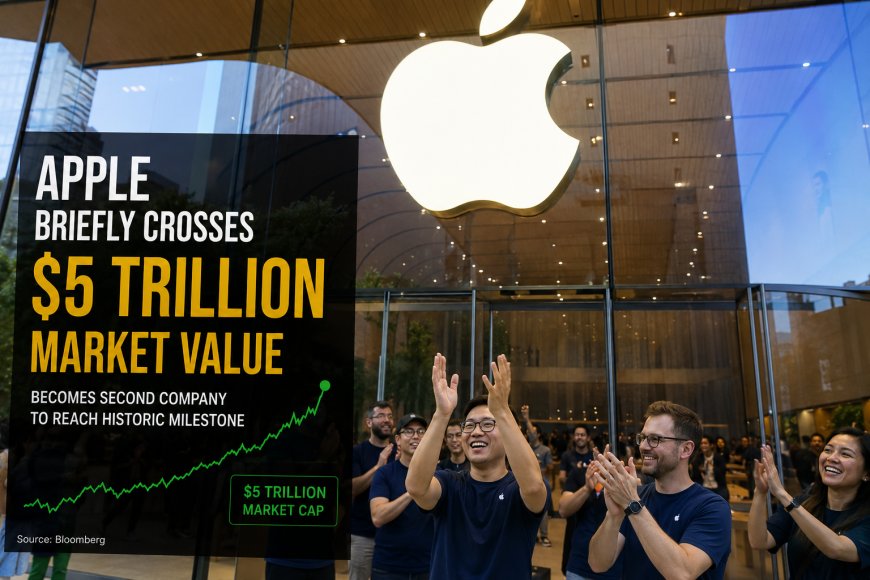 Apple Briefly Crosses $5 Trillion Market Value, Becomes Second Company to Reach Historic Milestone
